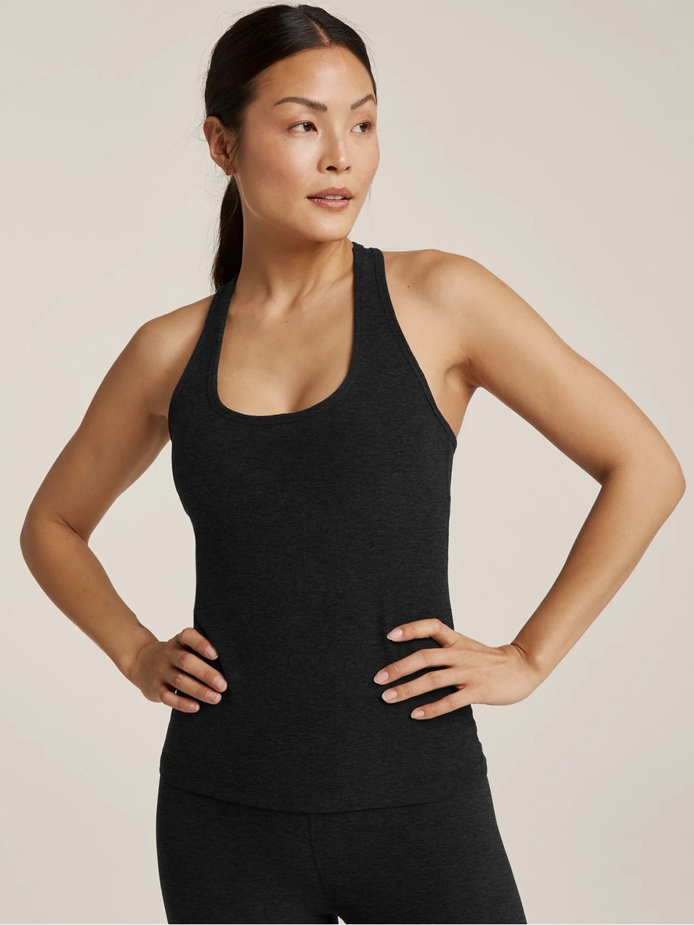 Beyond Yoga Women's Soacedye StepUp Racerback Tank Top in Charcoal Black